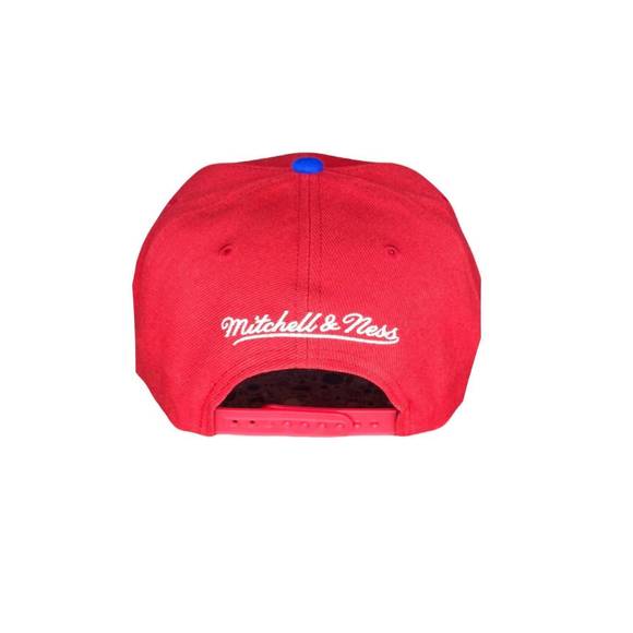 NEW MITCHELL & NESS men's nba detroit pistons core basic snapback cap in red/roy - Picture 2 of 2